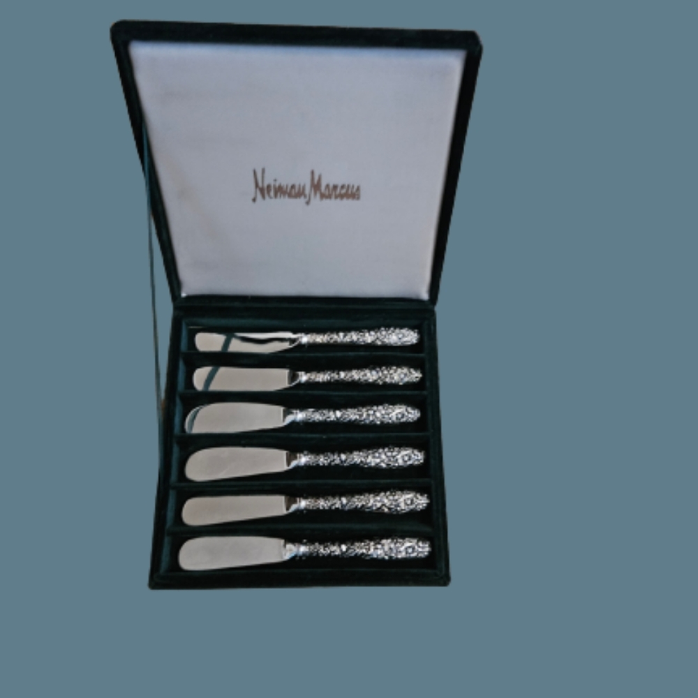 GODINGER SILVER ART CO Neiman Marcus Set of 6 Spreaders Butter Cheese Knives
